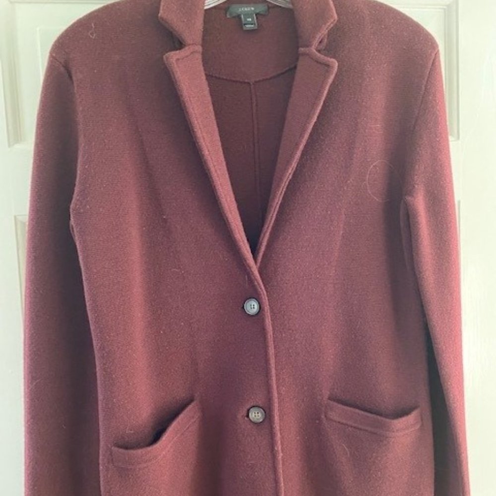 J. Crew Classic Sweater Blazer, Burgundy, size XS